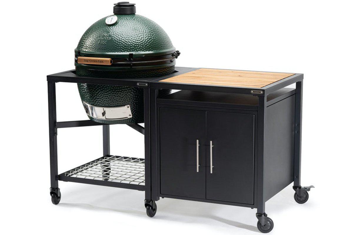 Modular Nest + Expansion Cabinet + Acacia Shelf-Big Green Egg-The Stove Yard